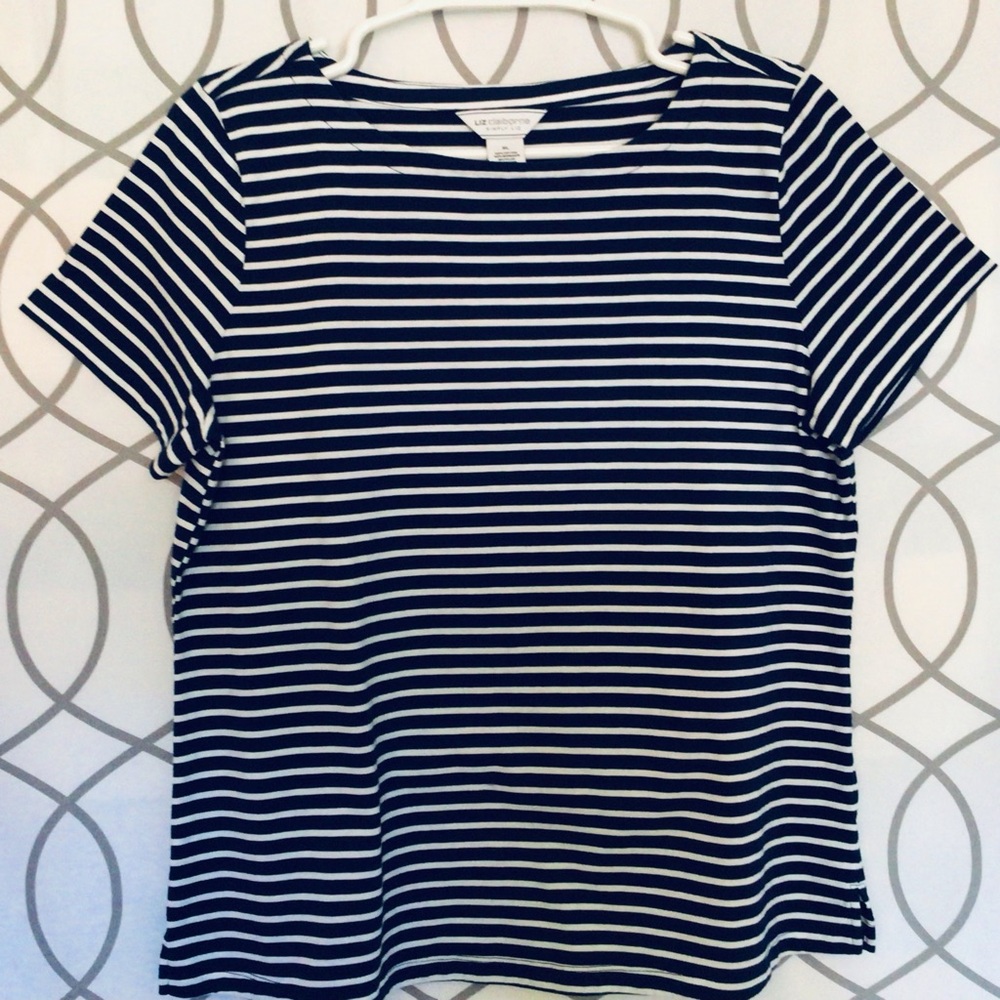 Liz Claiborne “Simply Liz” Navy + White Top Sz. XL
